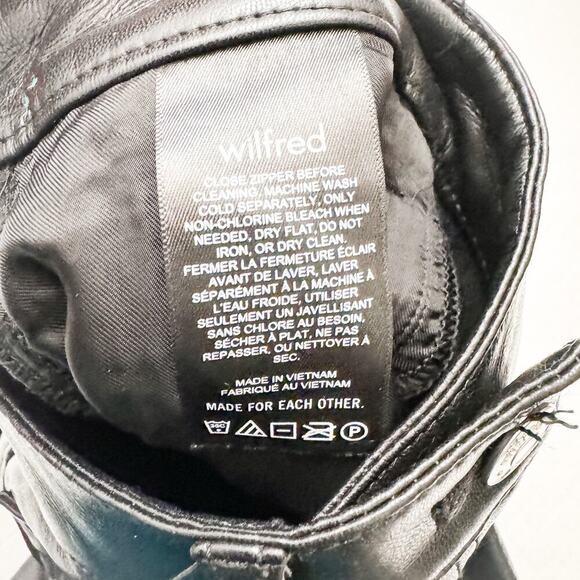 Wilfred Faux Leather Slim Straight Leg Black Pant Size 00 MINT Condition - Picture 5 of 10